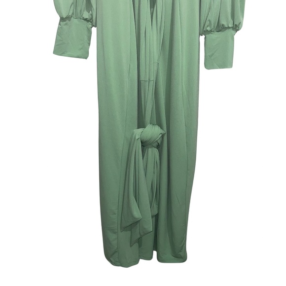 Eloquii Women's Green Long Sleeve Maxi V-Neck Cross Front W/Tie Belt Sz… - Picture 6 of 15